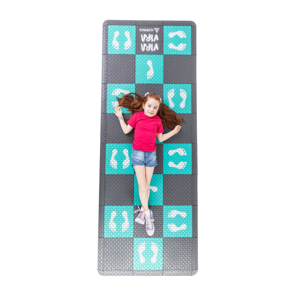 	jogo de lateralidade / piso modular vira vira / brincadeira coordenação motora / circuito motor infantil / tapete agilidade