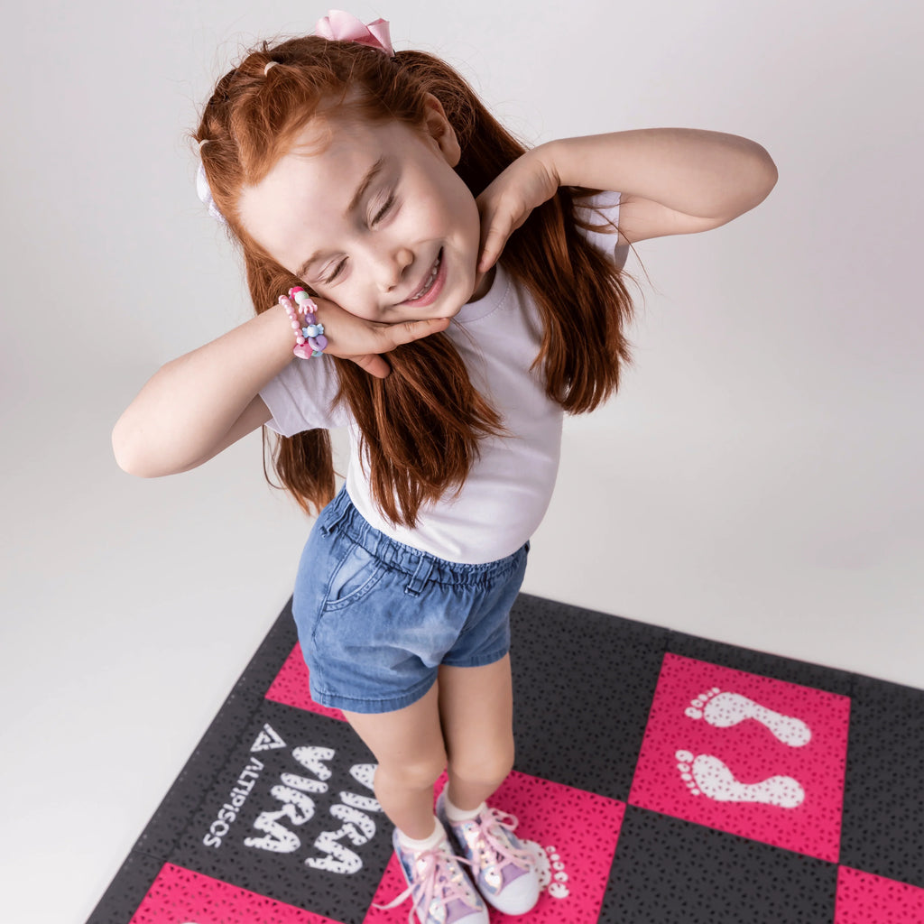 	jogo de lateralidade / piso modular vira vira / brincadeira coordenação motora / circuito motor infantil / tapete agilidade