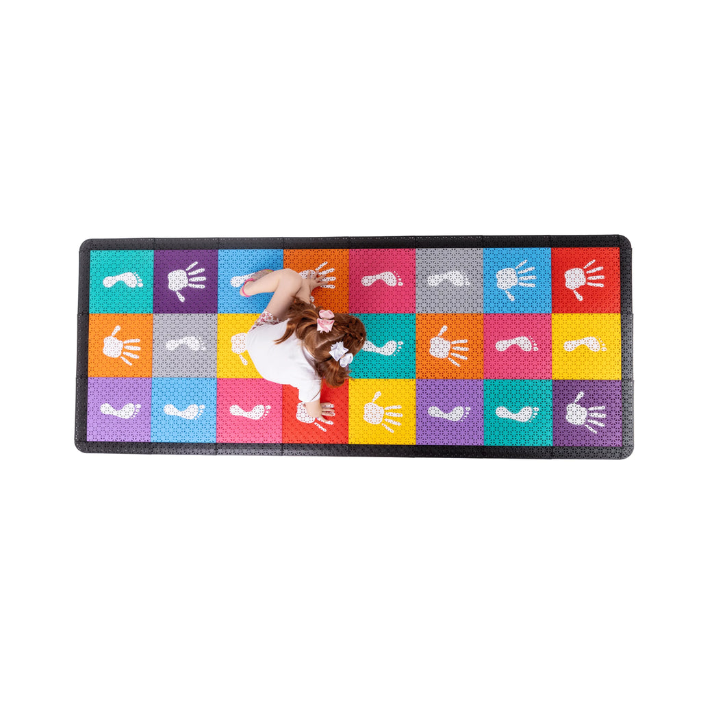 Piso modular Pé e Mão, brinquedo coordenação motora, tapete agilidade infantil, circuito motor, piso educativo.