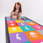 Piso modular Pé e Mão, brinquedo coordenação motora, tapete agilidade infantil, circuito motor, piso educativo.
