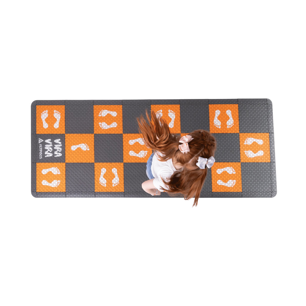 	jogo de lateralidade / piso modular vira vira / brincadeira coordenação motora / circuito motor infantil / tapete agilidade