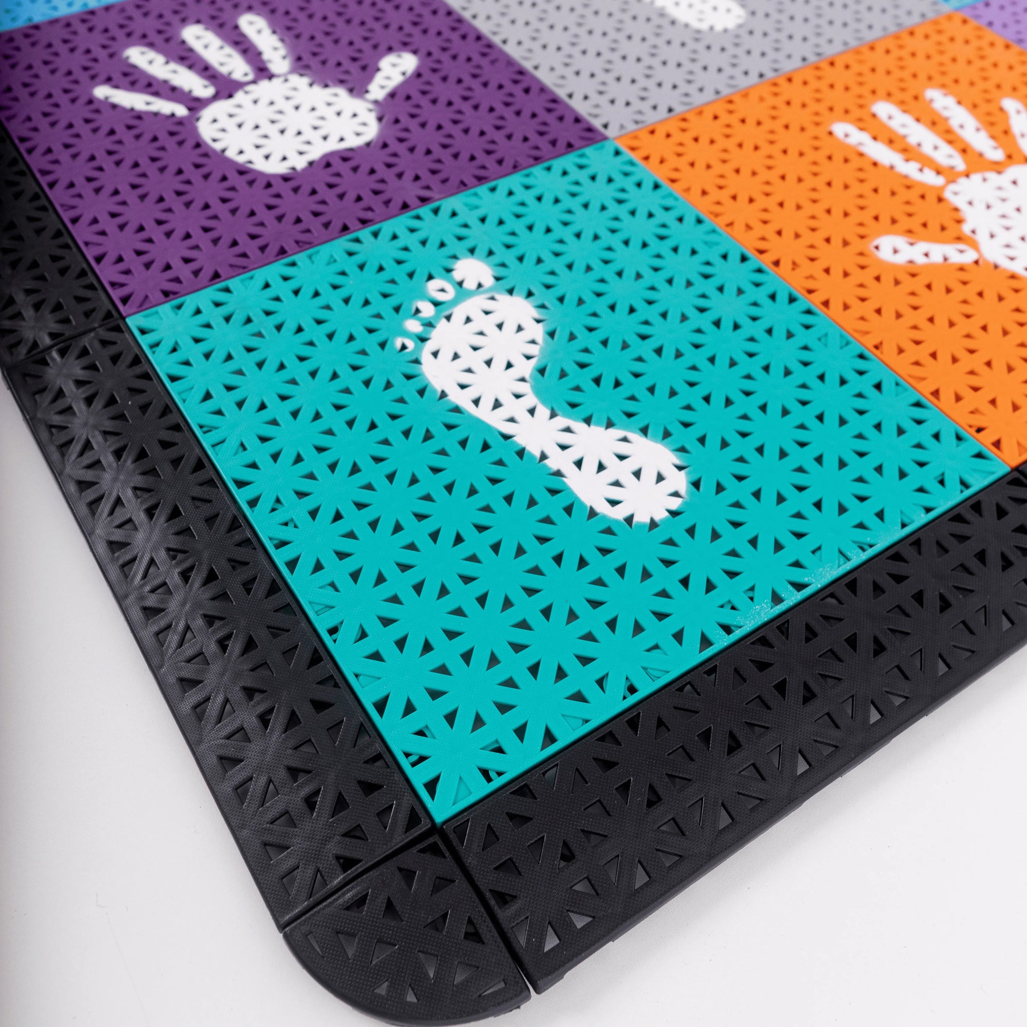 Piso modular Pé e Mão, brinquedo coordenação motora, tapete agilidade infantil, circuito motor, piso educativo.